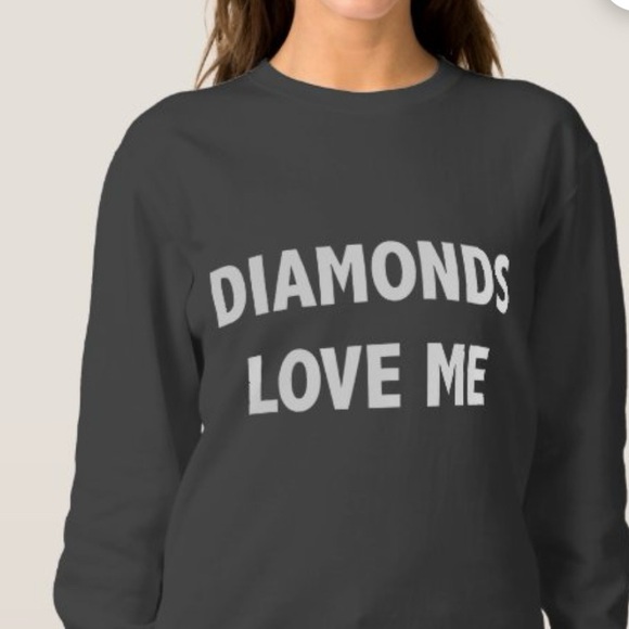 Chaser Tops - Chaser - Diamonds Love Me. Sweatshirt Size M